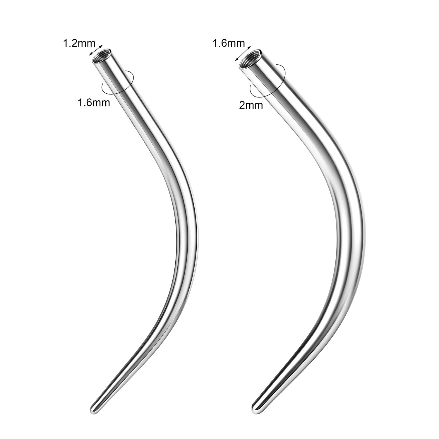 18g-12g Stainless Steel Piercing Needles Curved Ear Nose Lip Belly Piercing Tool