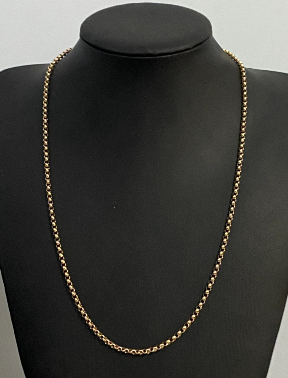 9K Yellow Gold Belcher Link Chain Necklace 61cm Long