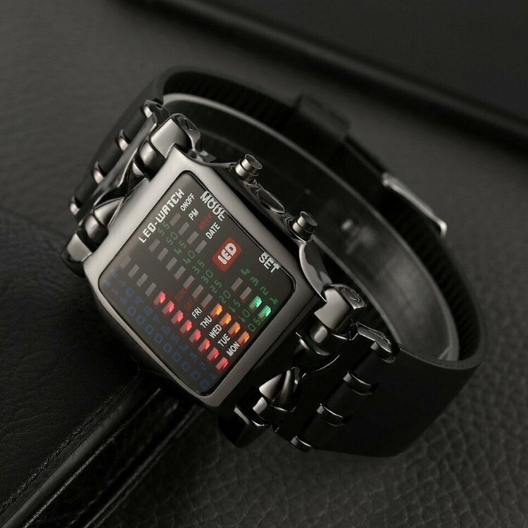 Luxury Men’s Watch LED Sports Date Digital Bracelet Waterproof Quartz Wristwatch