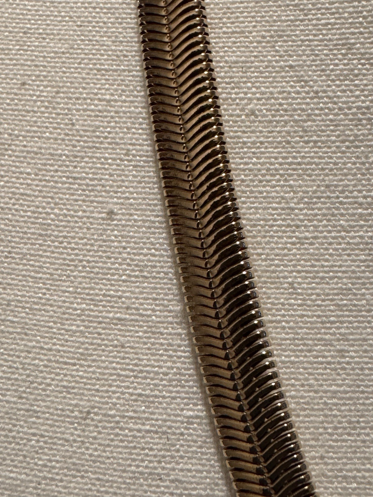 Necklace – Gold Tone Herringbone Chain Necklace Metal Hook Closure