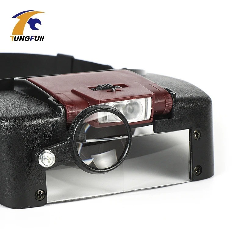LED Jewelers Headband Head Magnifier Illuminated Visor Magnifying Glasses Loupe