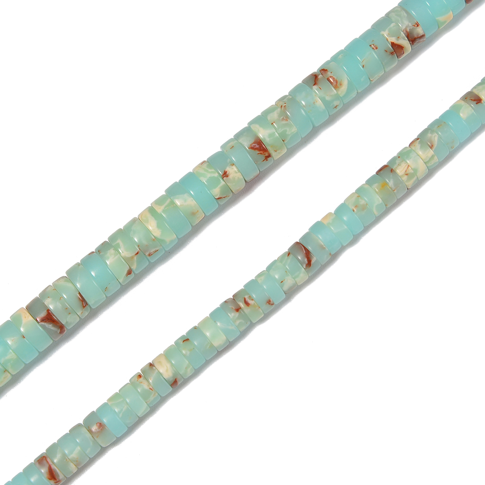 Light Green Aqua Terra Jasper Heishi Disc Beads 2x4mm 2x6mm 3x8mm 15.5” Strand