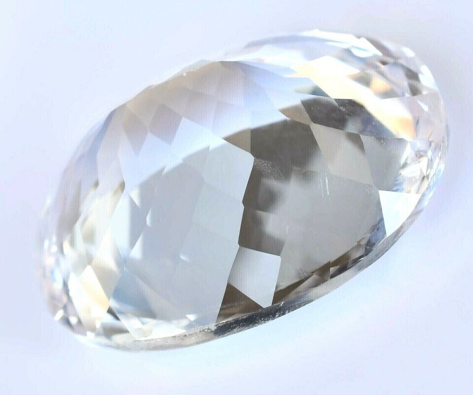 Natural White Sapphire 130 Ct Oval Cut Certified Faceted Loose Gemstone