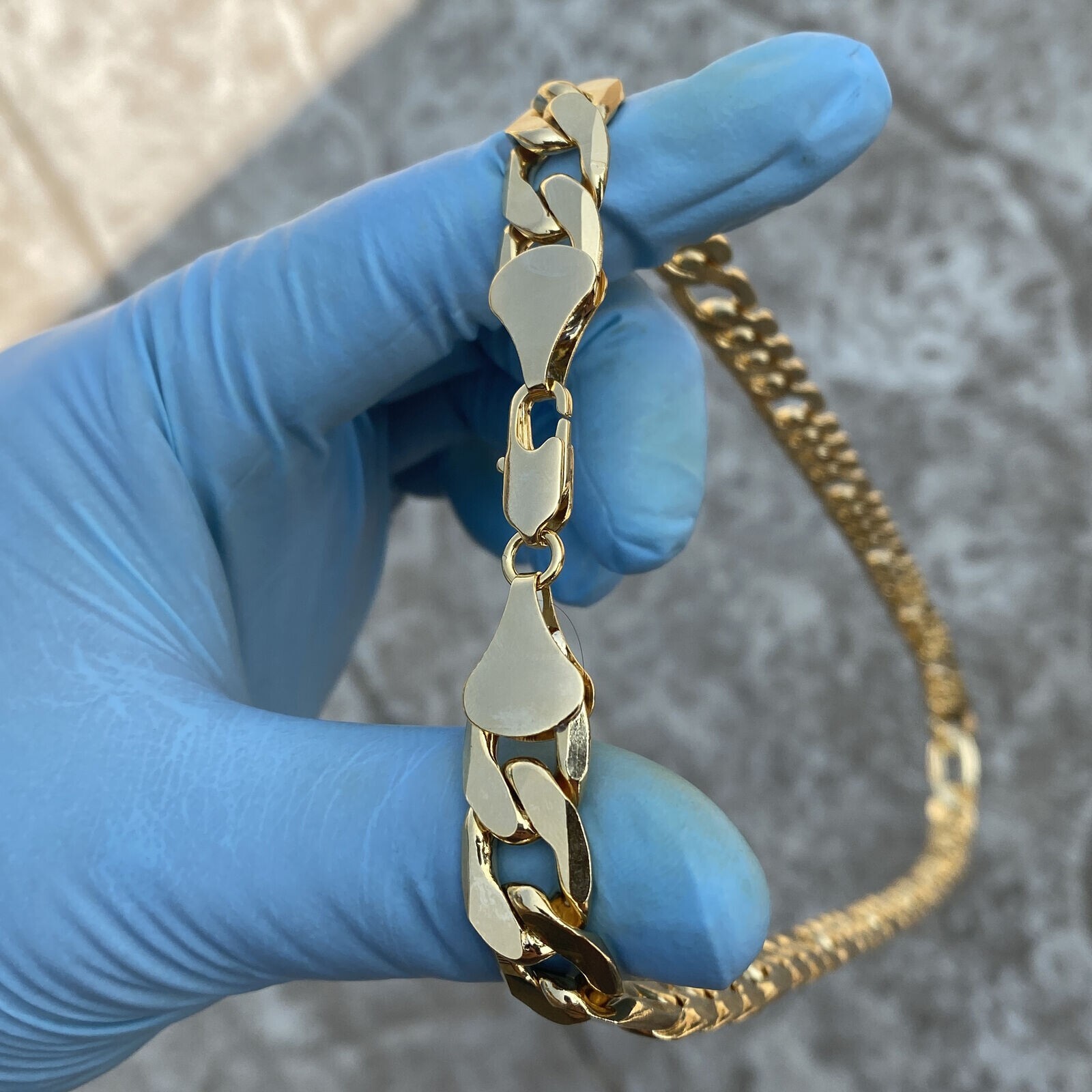 14k Gold Plated Hip Hop Chain Figaro Necklace 30″ x 12MM and Bracelet Combo Set