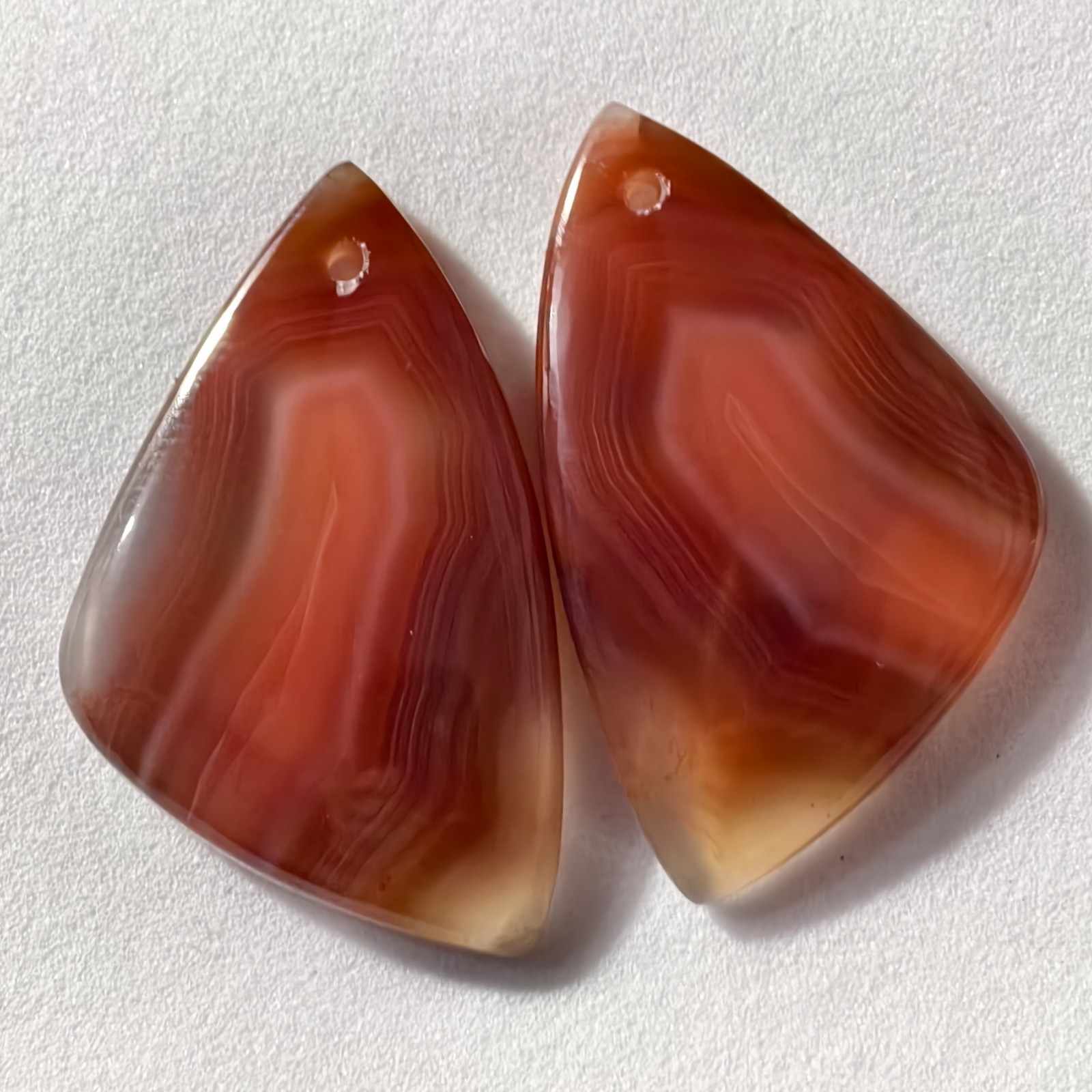 29 Cts Natural Botswana Agate Drilled Pair Cabochon Gemstone 28.5 X 17.5 MM