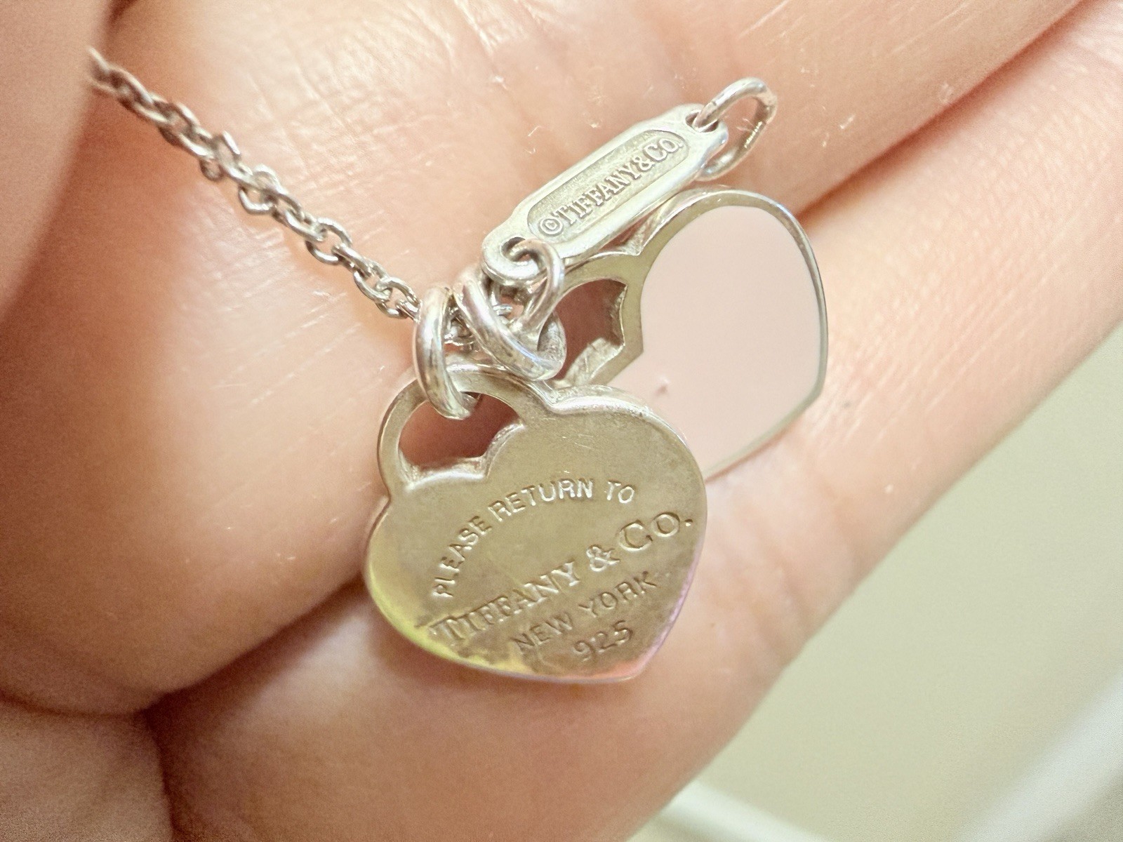 Tiffany & Co. Return to Tiffany 40cm Sterling Silver Heart Tag Pendant Necklace