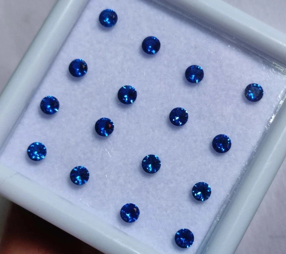 Natural 20 Pcs Lot 3 mm Round Cut Blue Color Sapphire Certified Loose Gemstone