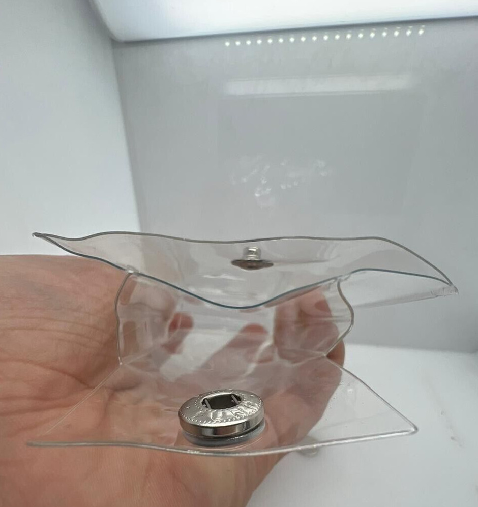Clear Plastic Watch Snap Pouch With Slot For Card or Papers