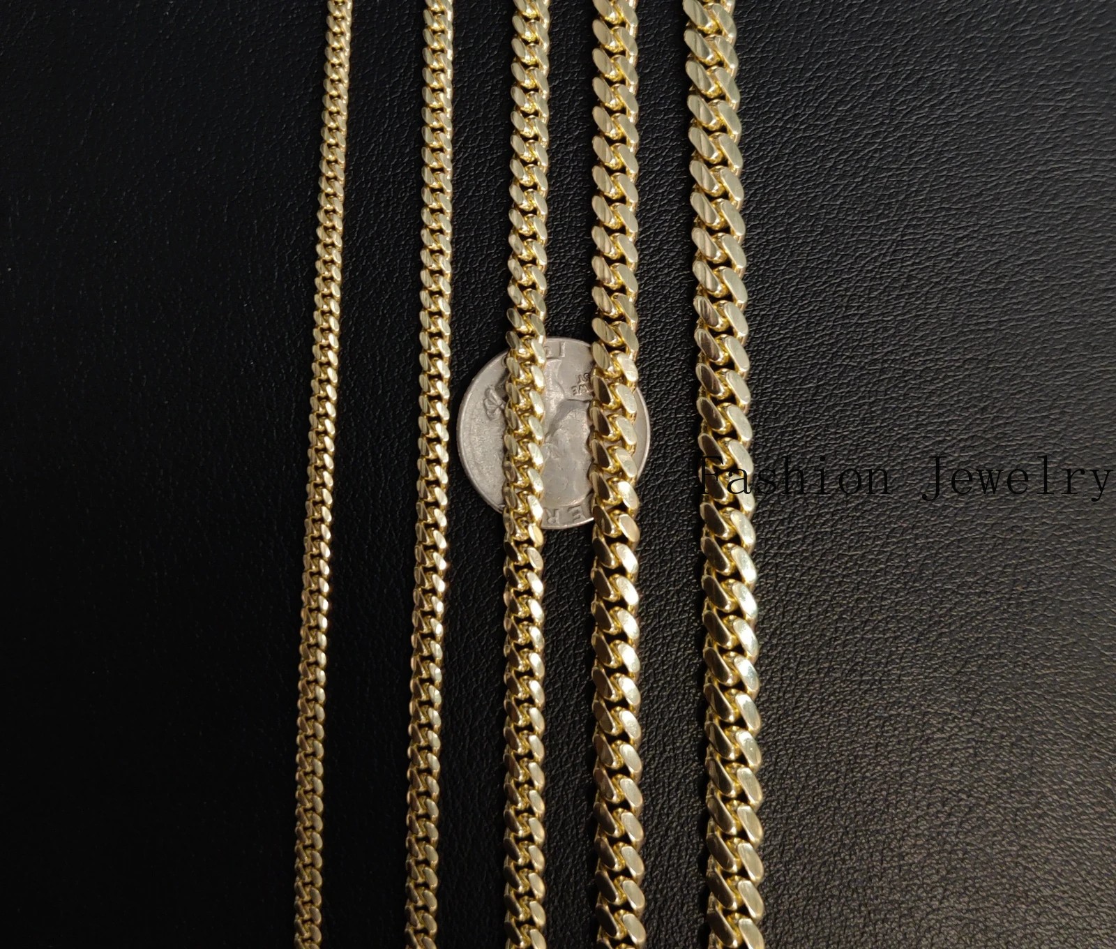10k SOLID Yellow Gold 2mm – 7mm Miami Cuban Chain Bracelet Real