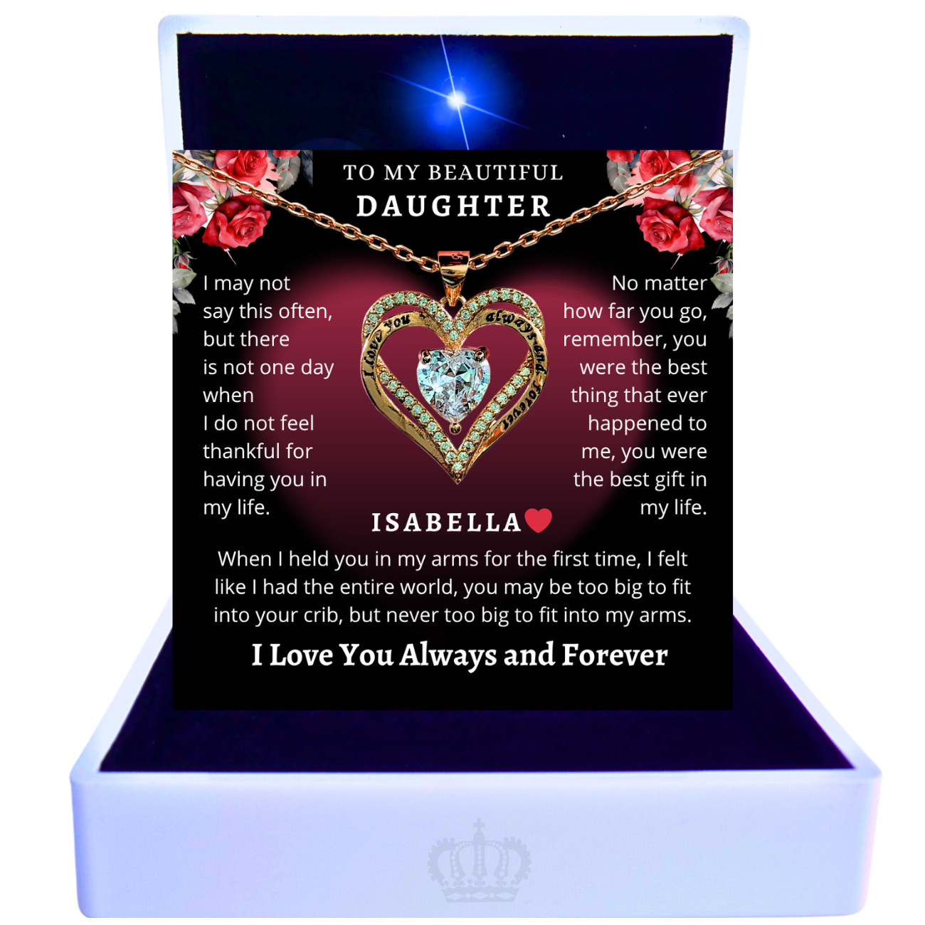 18k To My Daughter Necklace, Daughter Father Necklace, Daughter Gift From Dad