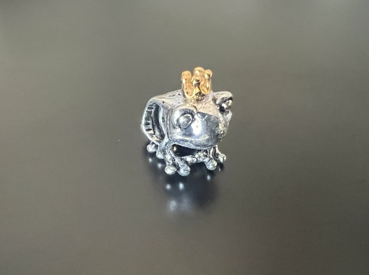 Pandora Frog Prince Charm 925 ALE with 14K Gold Crown