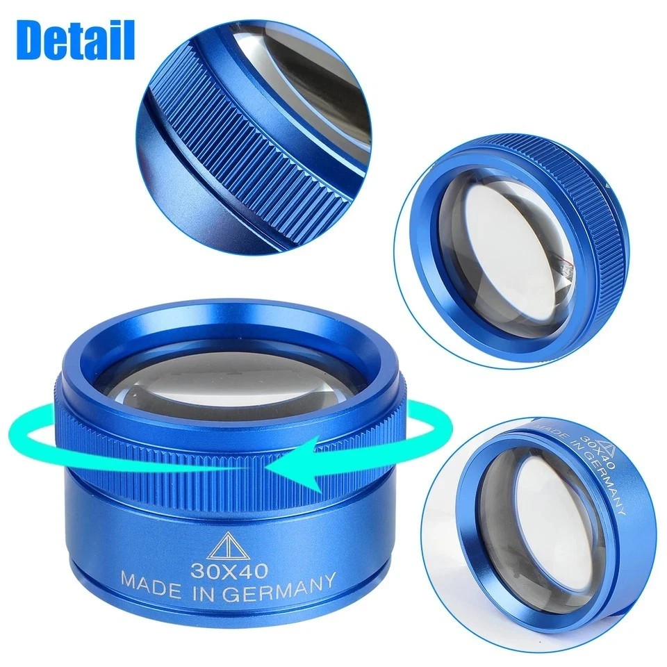 30X Jewelers Loupe Magnifier Light Jewelry Eye Loop Pocket Magnifying Glass Tool