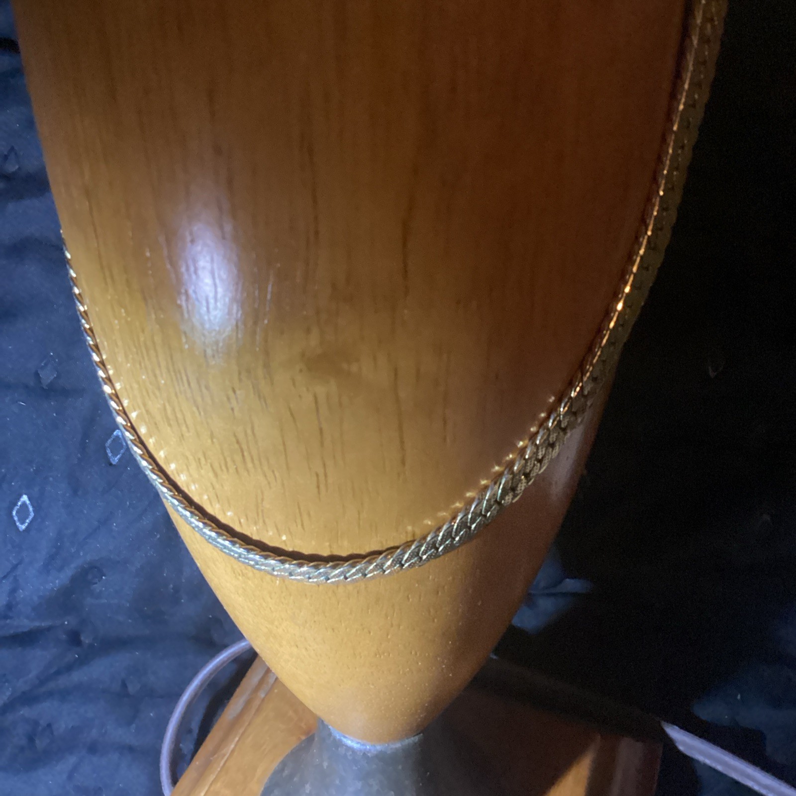 Vintage Gold ‘Monet’ Gold Filled Snake Style Chain/Choker Herringbone Bracelet