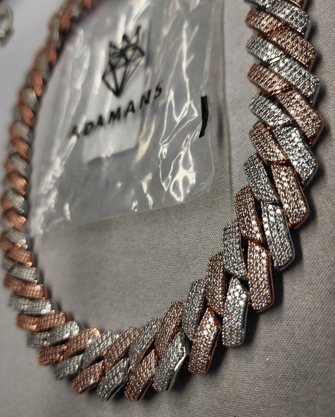 Adamans Two Tone Gold Plated 20mm Monaco Chain 24″