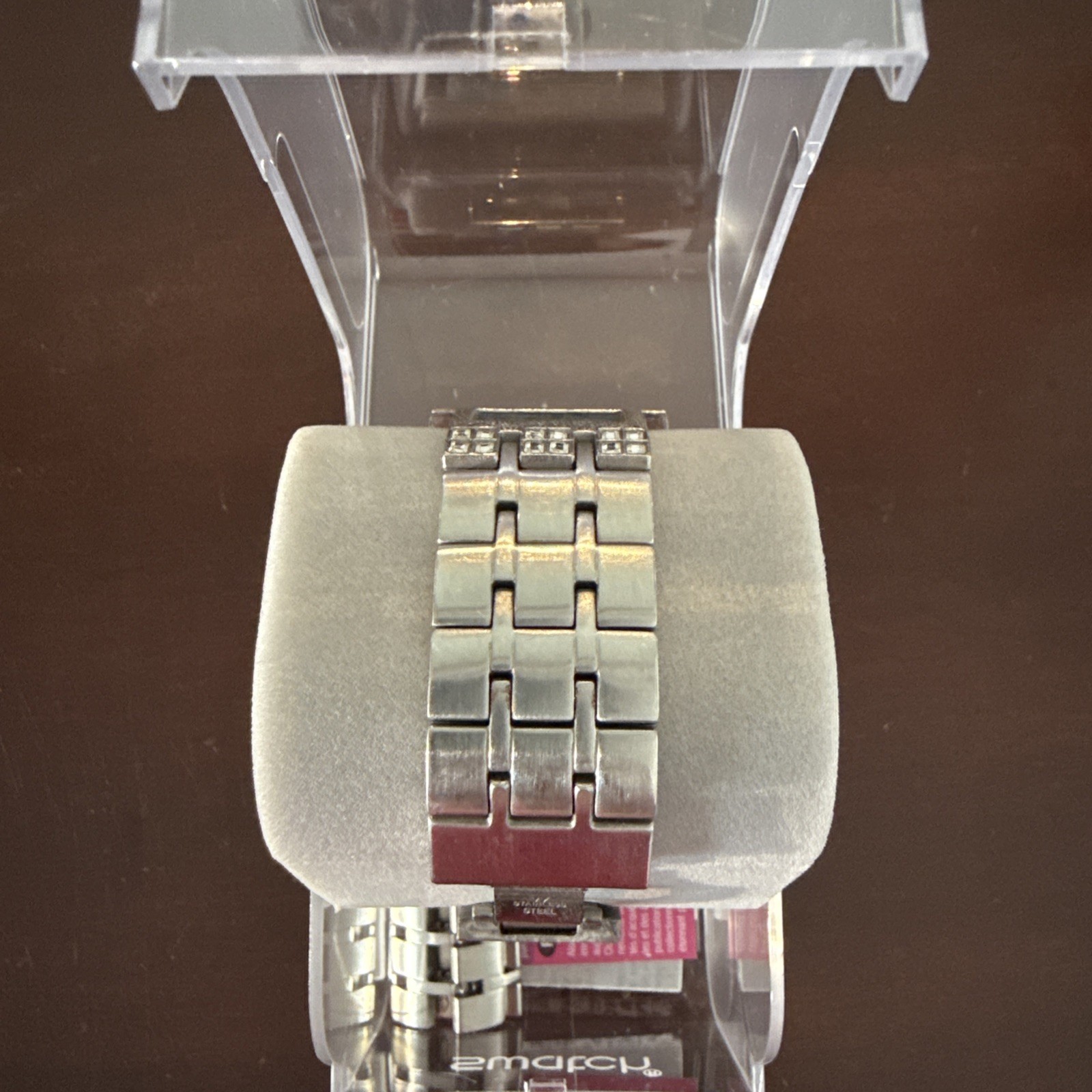 Swatch YUS100G Square Mirror Time Swiss Quartz Womens Watch with Box and Papers