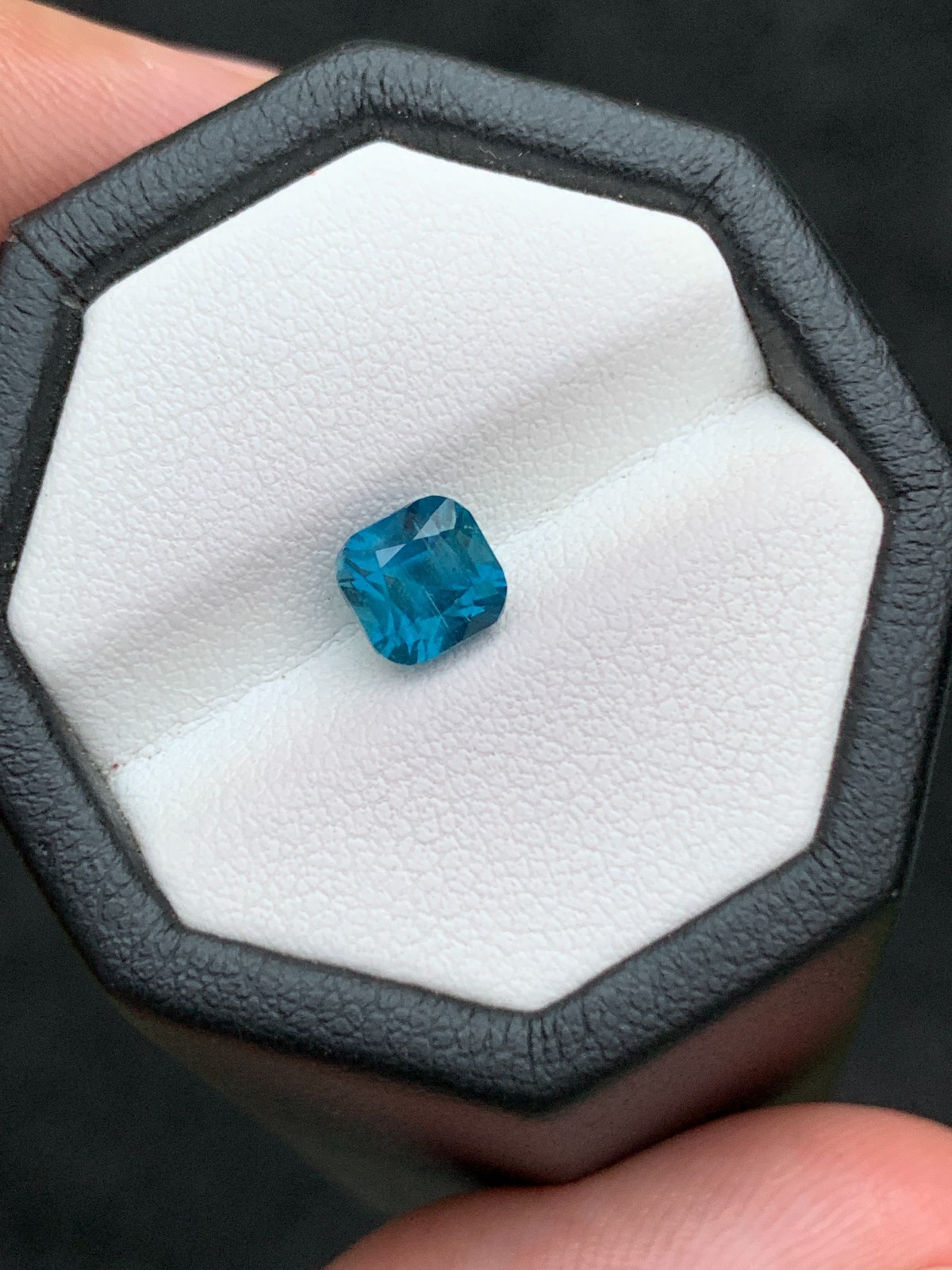 1.32 Ct Natural Untreated Ink Blue Tourmaline Cushion Cut Afghan Loose Gemstone