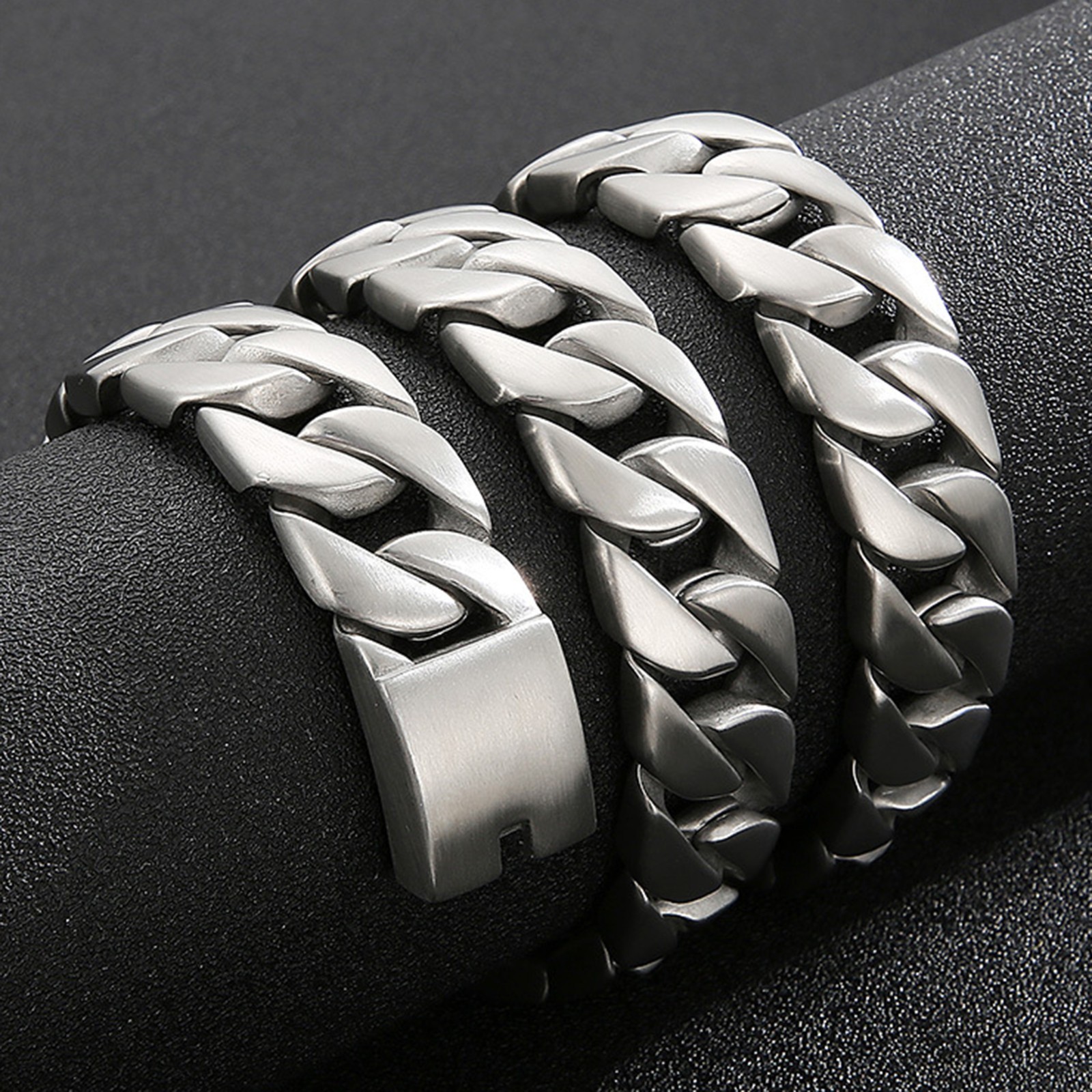 Fashion 20mm/24mm Polished Silver Chain 316L Stainless Steel Curb Cuban Necklace