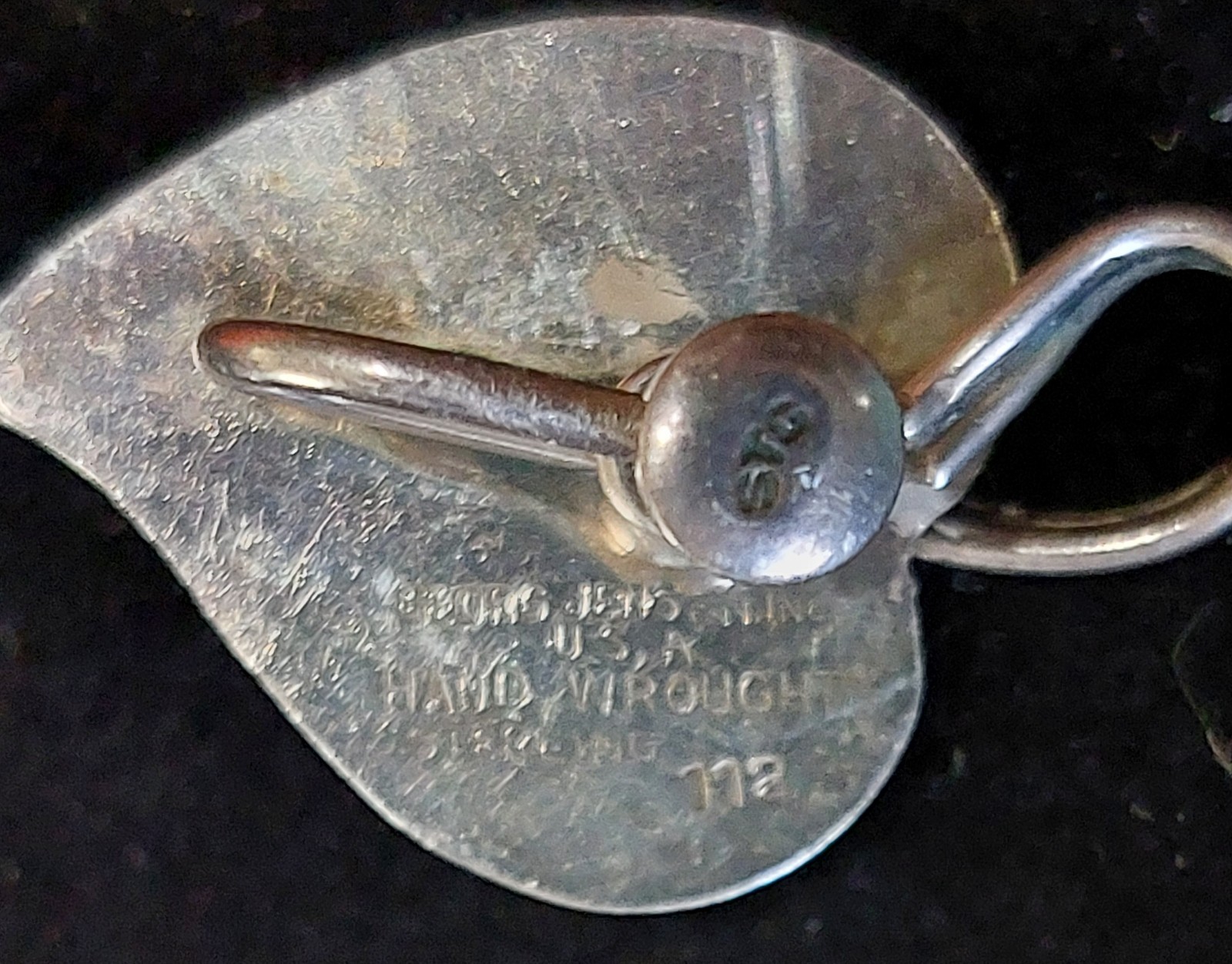Georg Jensen Hand Wrought Sterling 112 Screw Back Earrings Rare 6.80g