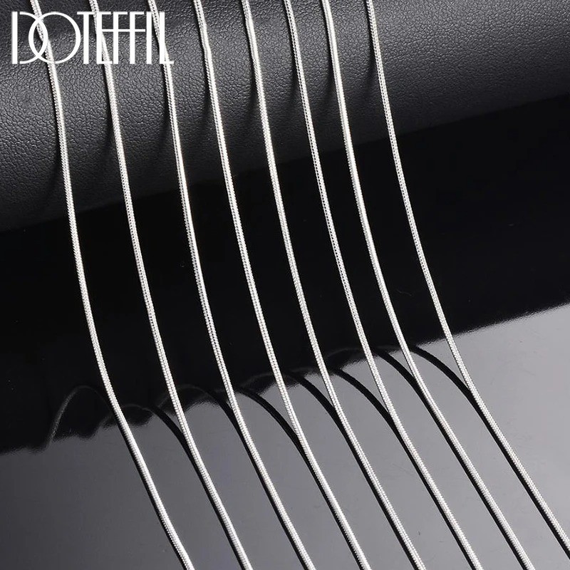 5/10PCS wholesale 925 sterling solid silver 1MM 16-30inch snake chain necklace