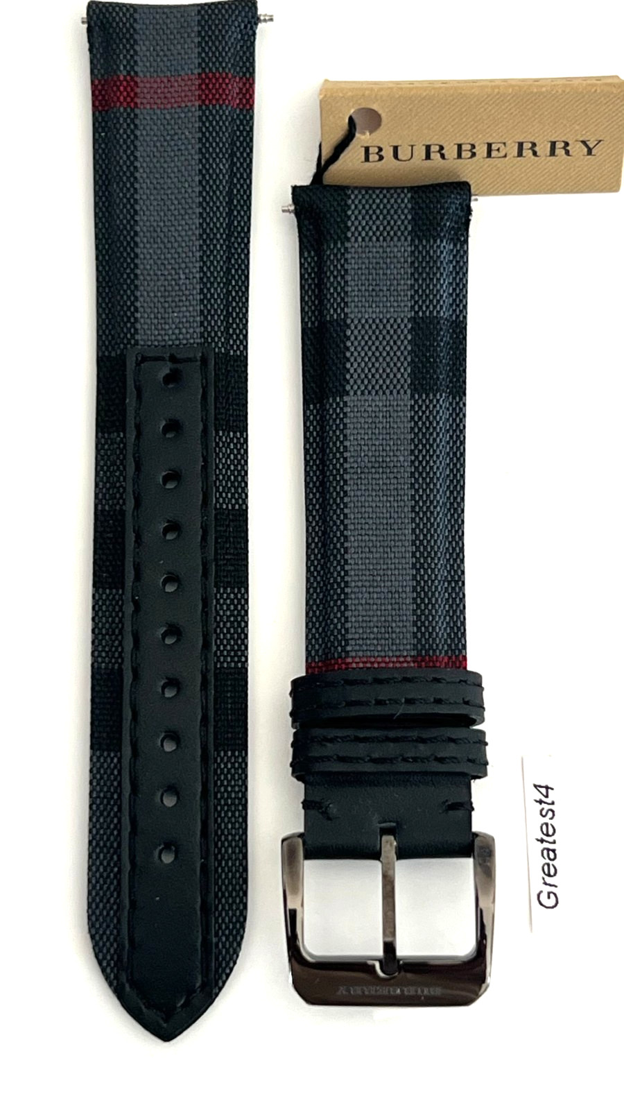 Brand New Burberry Replacement Strap for BU10010 Multi-Colored with Buckle 20 mm