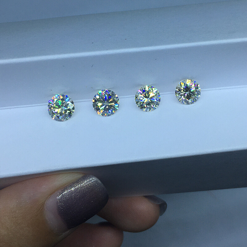 Champagne Color Round Cut Moissanite Diamond Loose Gemstone VVS1 GRA Certified