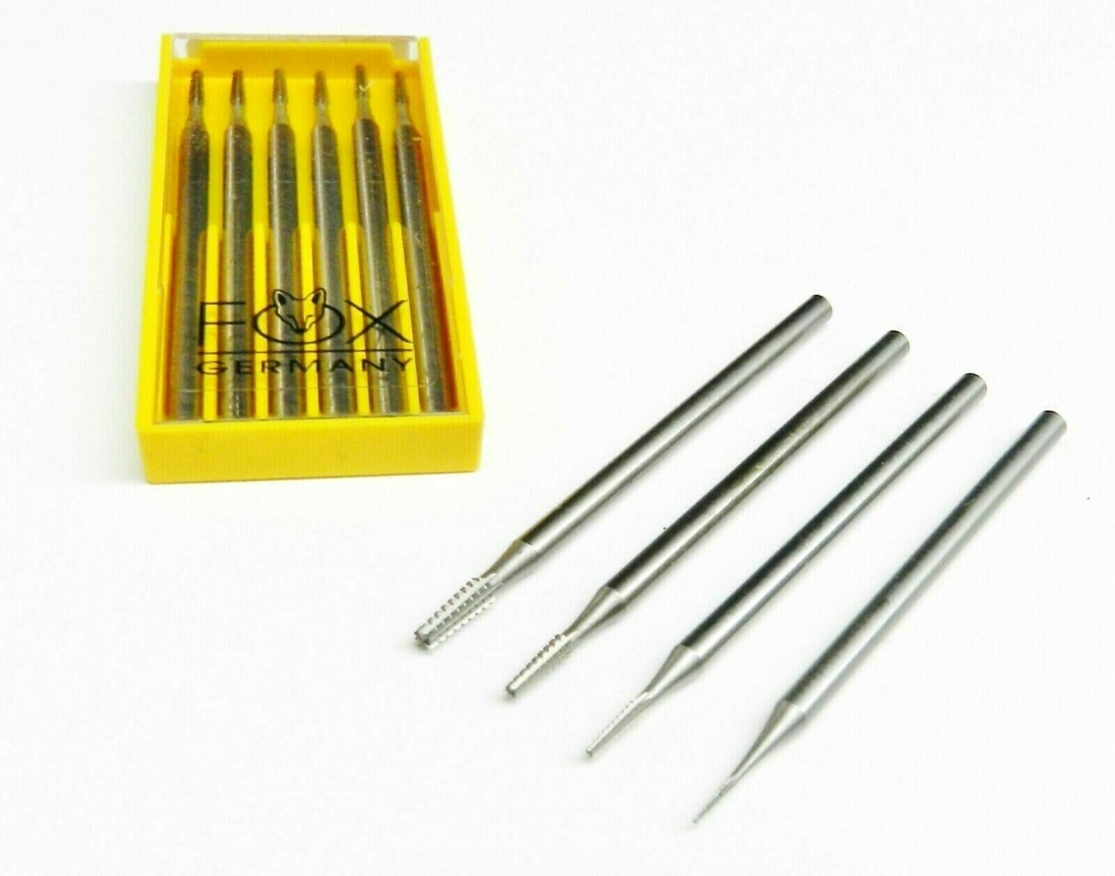 FOX Cone Square Cross Cut Bur Fig 23 Tapered Jewelry Bur 006 – 0.6mm Germany