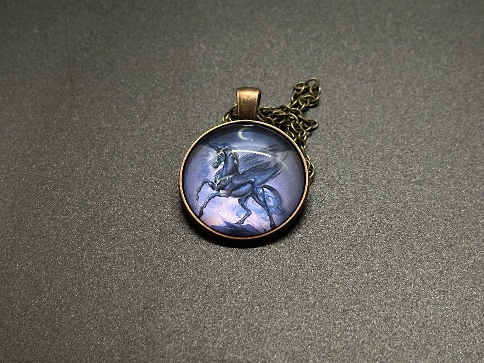 Black Stallion Wings Pendant & Chain 20″ Brass SALE BUY ONE GET ONE FREE!