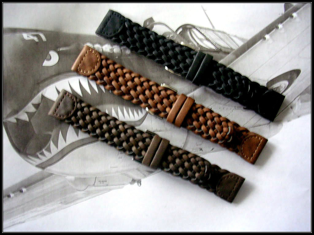 20mm Black Hand Braided Woven Military Pilot watch band strap IW SUISSE 12-14-19