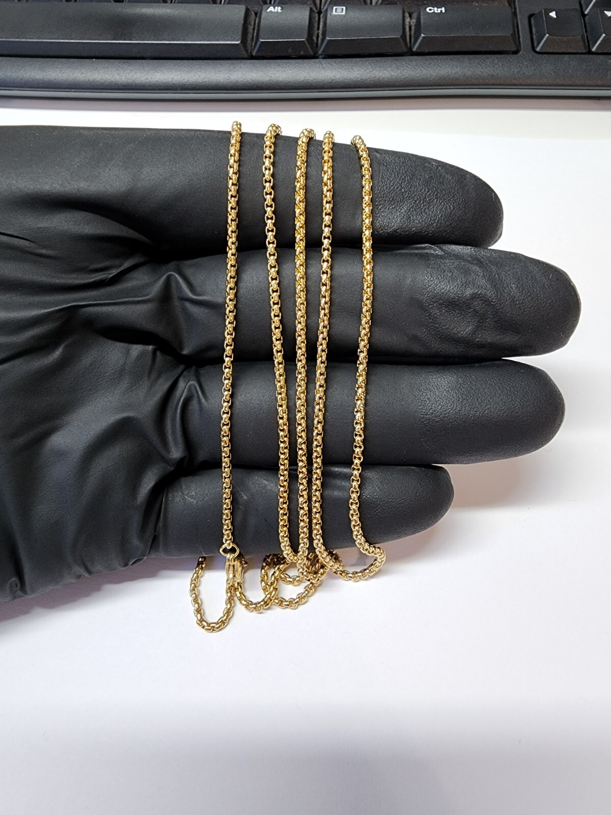 Stainless Steel Gold Plated Box Chain 16-24in Hip Hop Jewelry Unisex Men Women