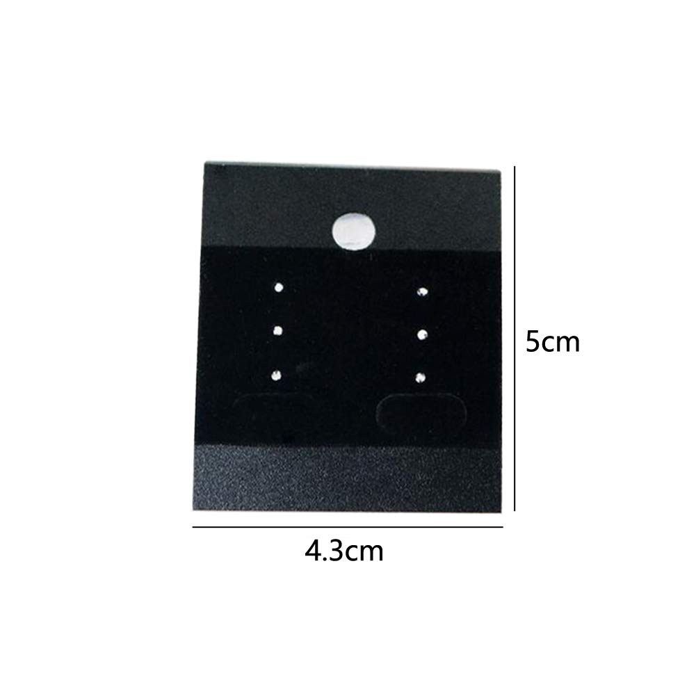 100Pcs 1.7X 2Inch Black Velvet Plastic Earring Cards for Earring Display Hanging