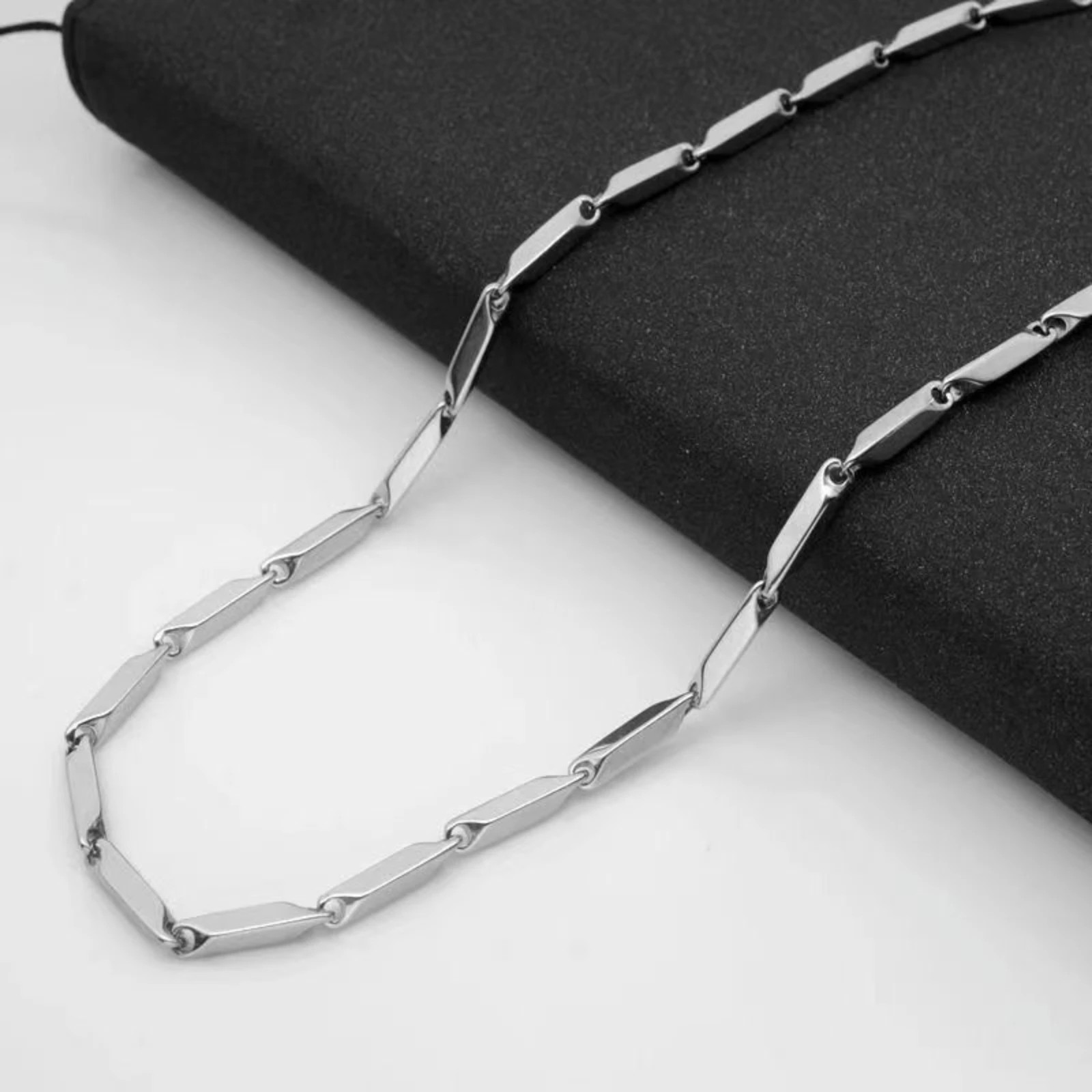 Titanium Steel Rhombus Necklace for Men Women Punk Hip-hop Kpop Style Jewelry Ac