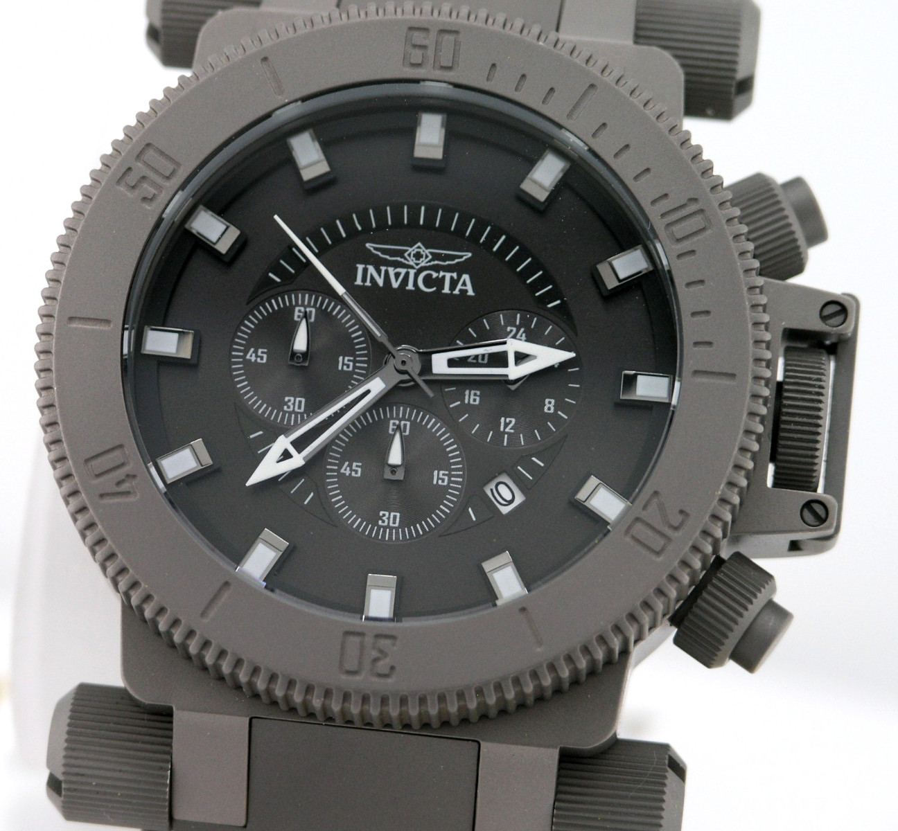 NEW INVICTA 48221 COALITION FORCES ALL TITANIUM BLACK CHRONOGRAPH WATCH 51MM