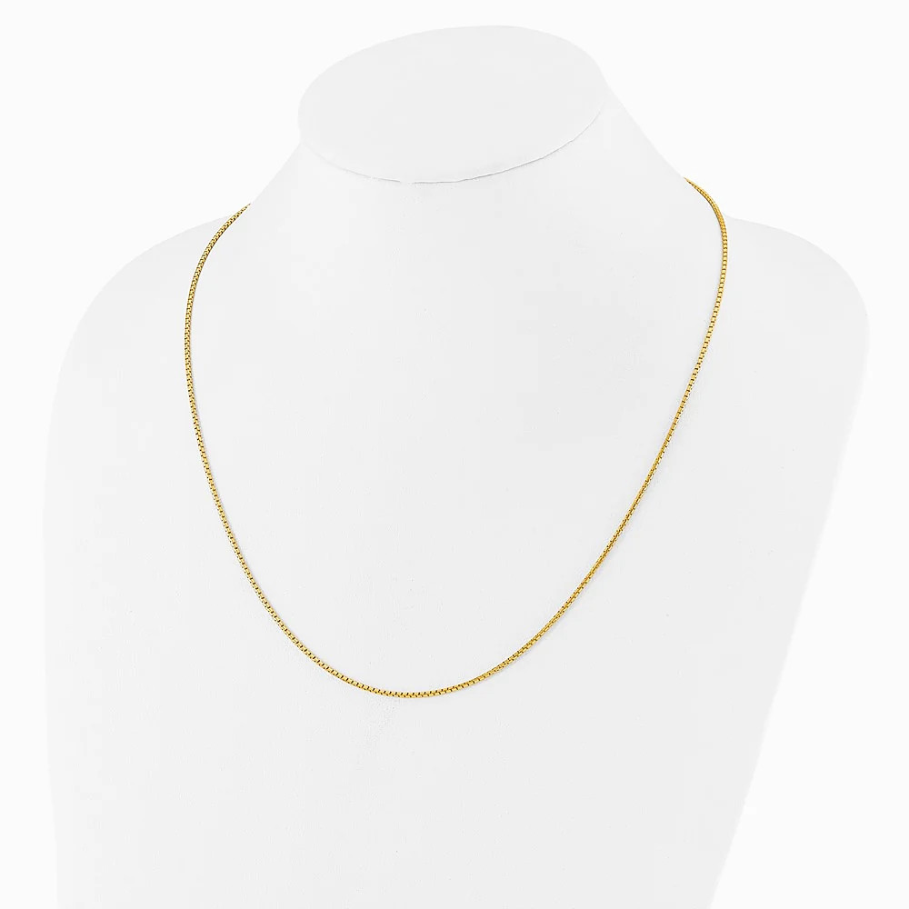 Sterling Silver Gold-Plated Adjustable 1.5mm Round Box Chain Necklace 22″-30″