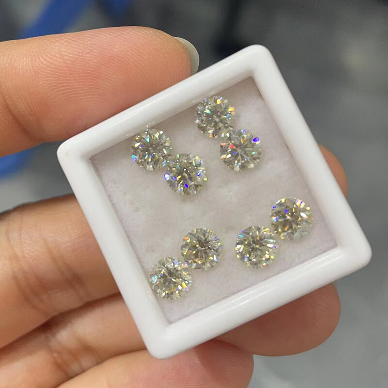 3mm~15mm Light Yellow Round Loose Moissanite Stones VVS1 Brilliant Cut Gemstones