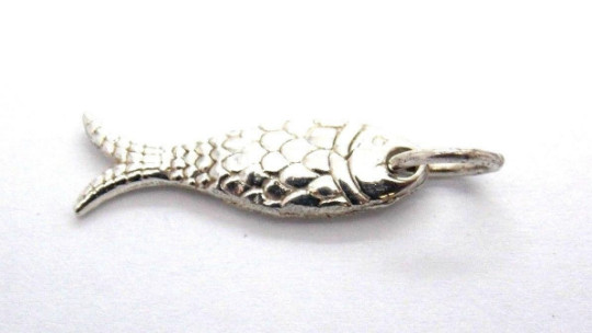 Acts Fish Pendant Charm .925 Sterling Silver