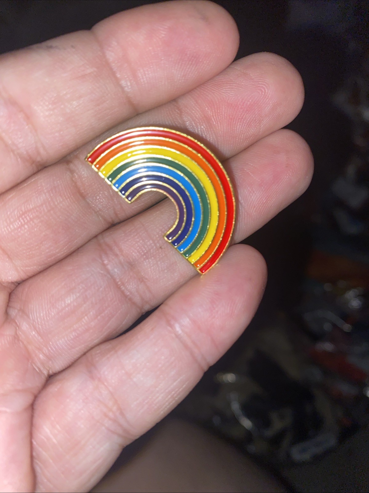 1” Enamel Rainbow Pin – Lapel, Purse, Backpack Pride Month Safety back Quality