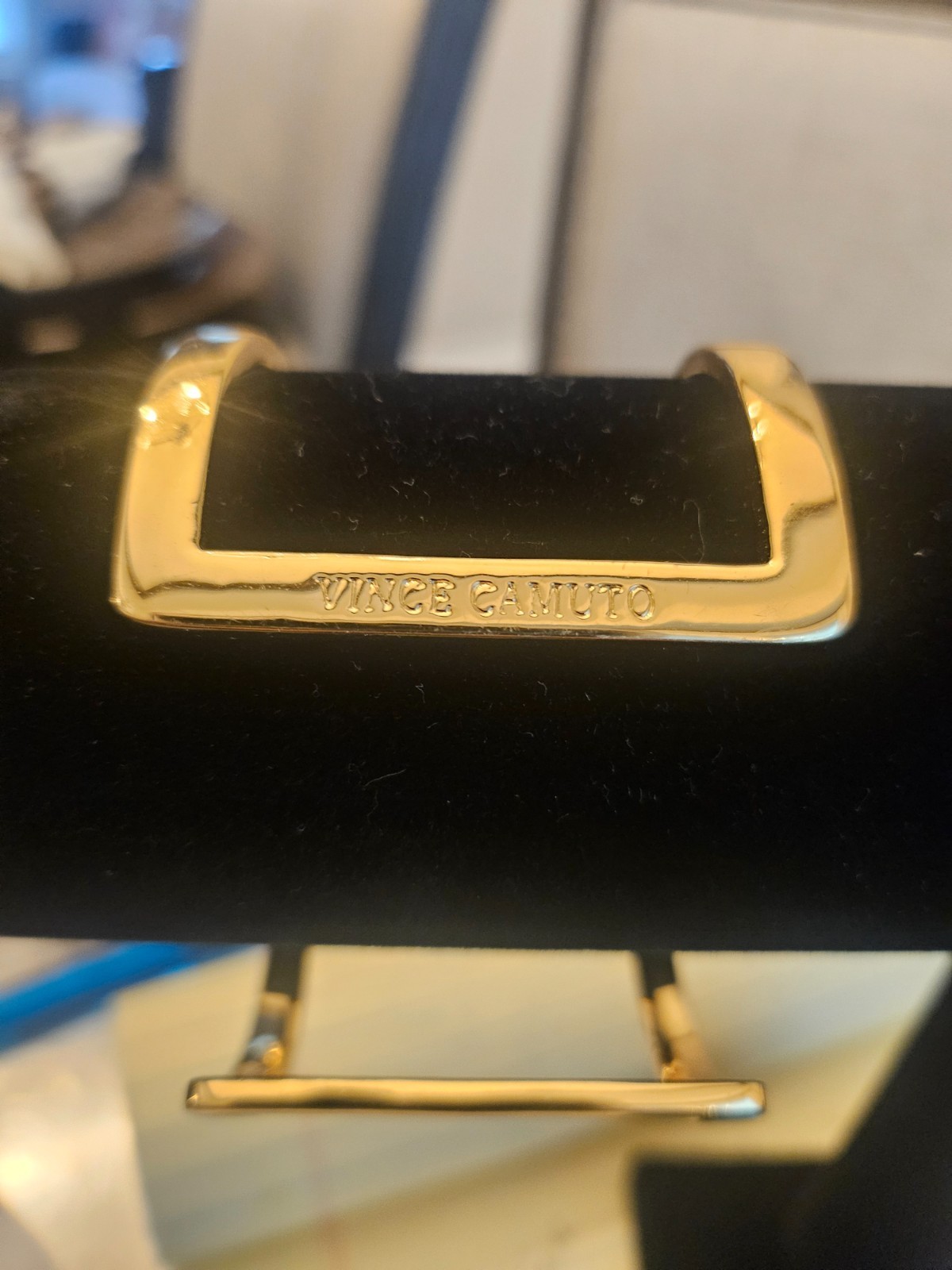 Vince Camuto bracelet pre-owned, gold tone modern statement piece. Simple, Bold