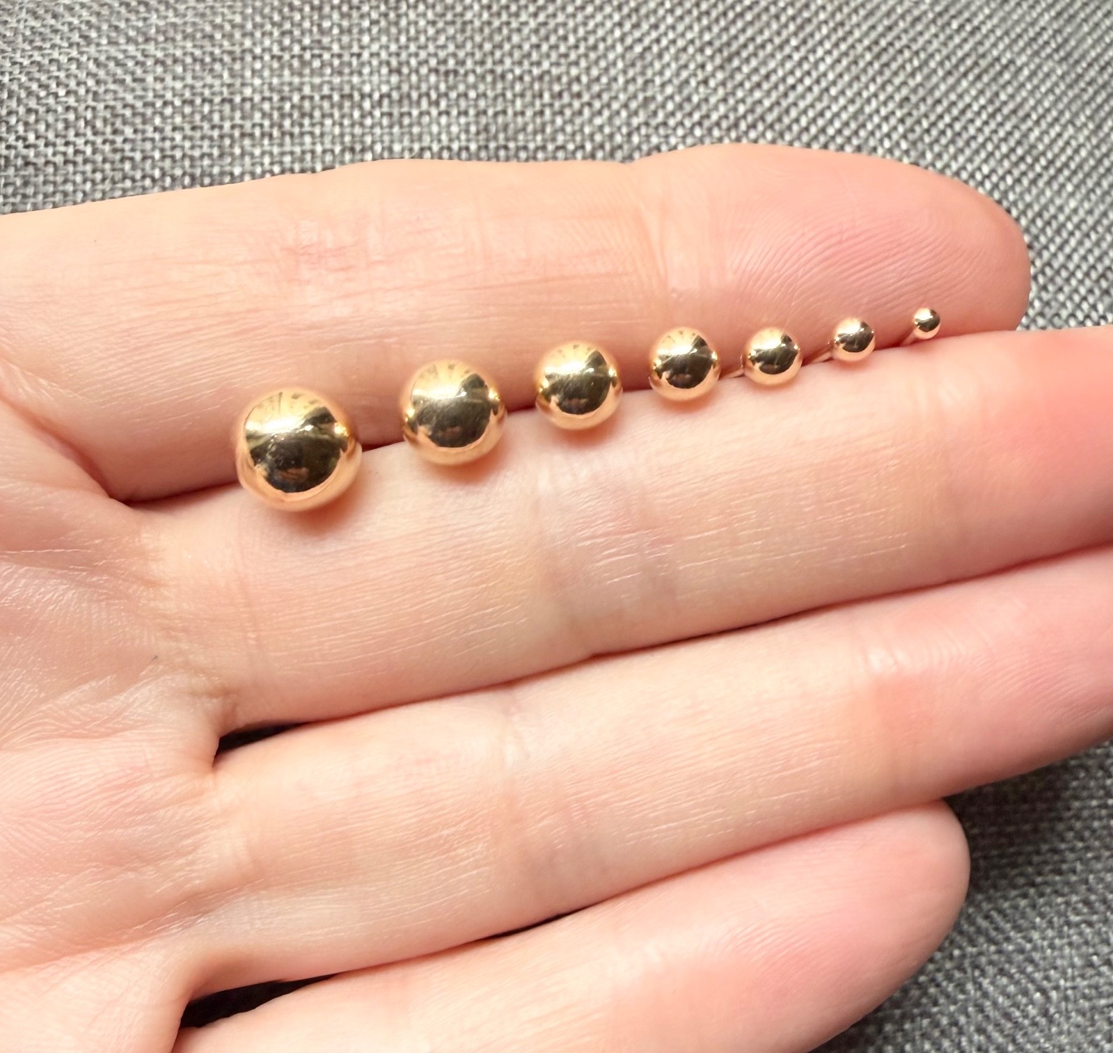 Classic 14k Gold Filled Round Ball Stud Earrings 2mm 3mm 4mm 5mm 6mm 7mm 8mm