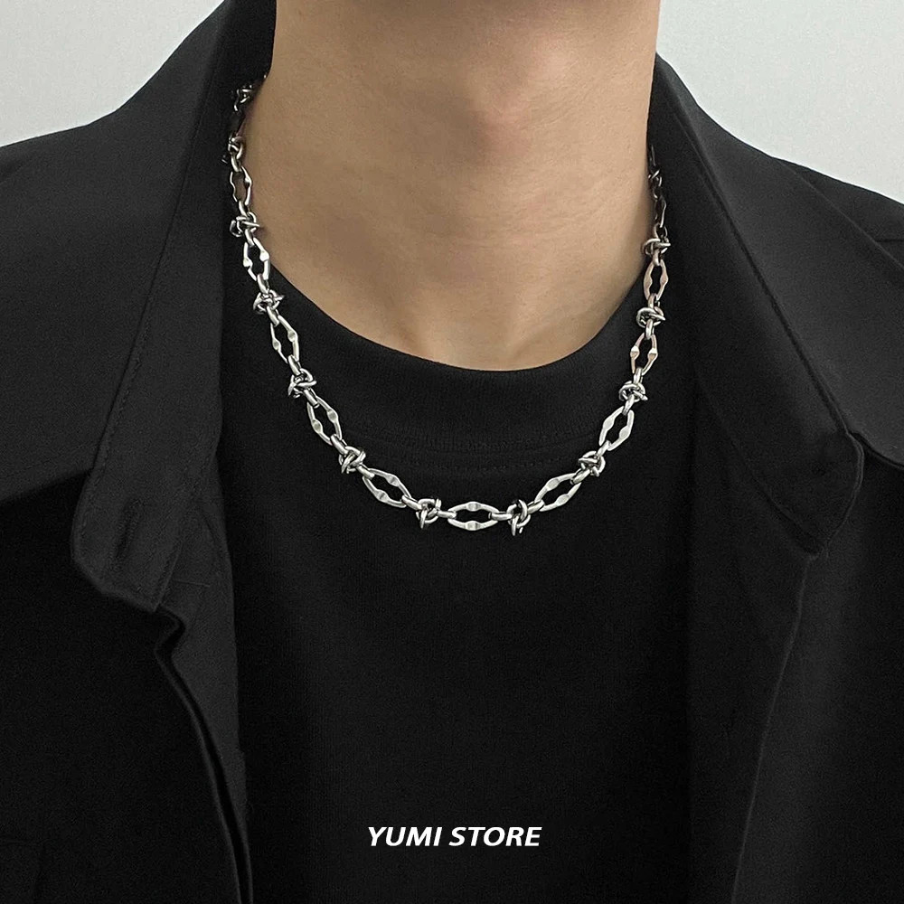 New Hip Hop Thorn Knot Necklace For Man Woman Non Fading Titanium Steel Clavicle