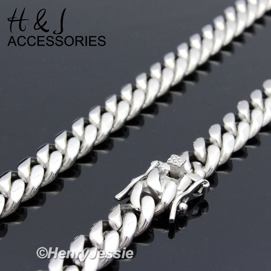 18-40″MEN 316 L Stainless Steel 7mm Silver Miami Cuban Curb Chain Necklace*N154