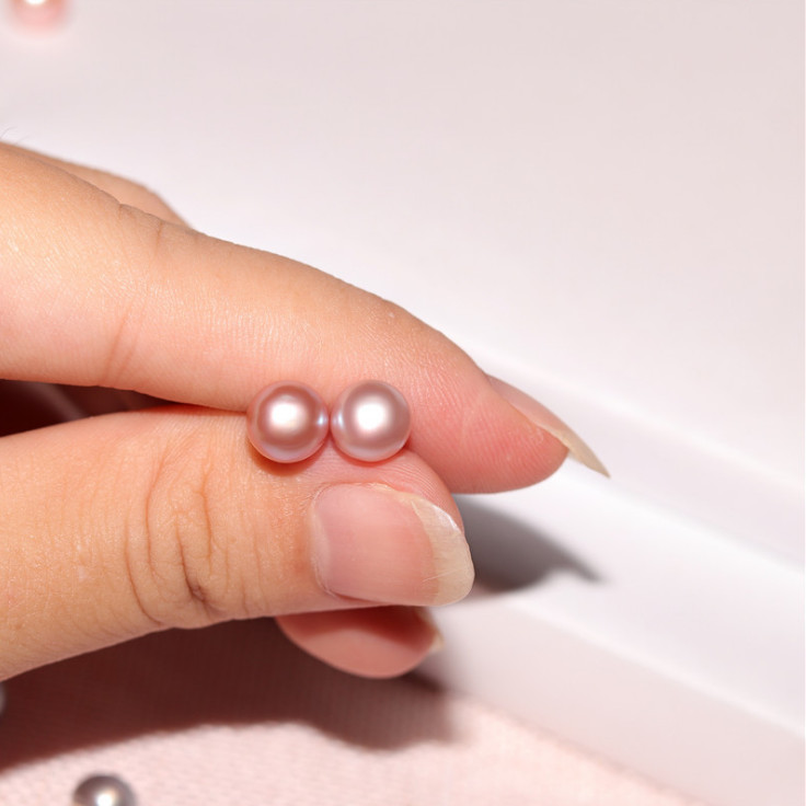 925 Sterling Silver Genuine Cultured Freshwater 7mm Pearl Stud Earrings Gift Box