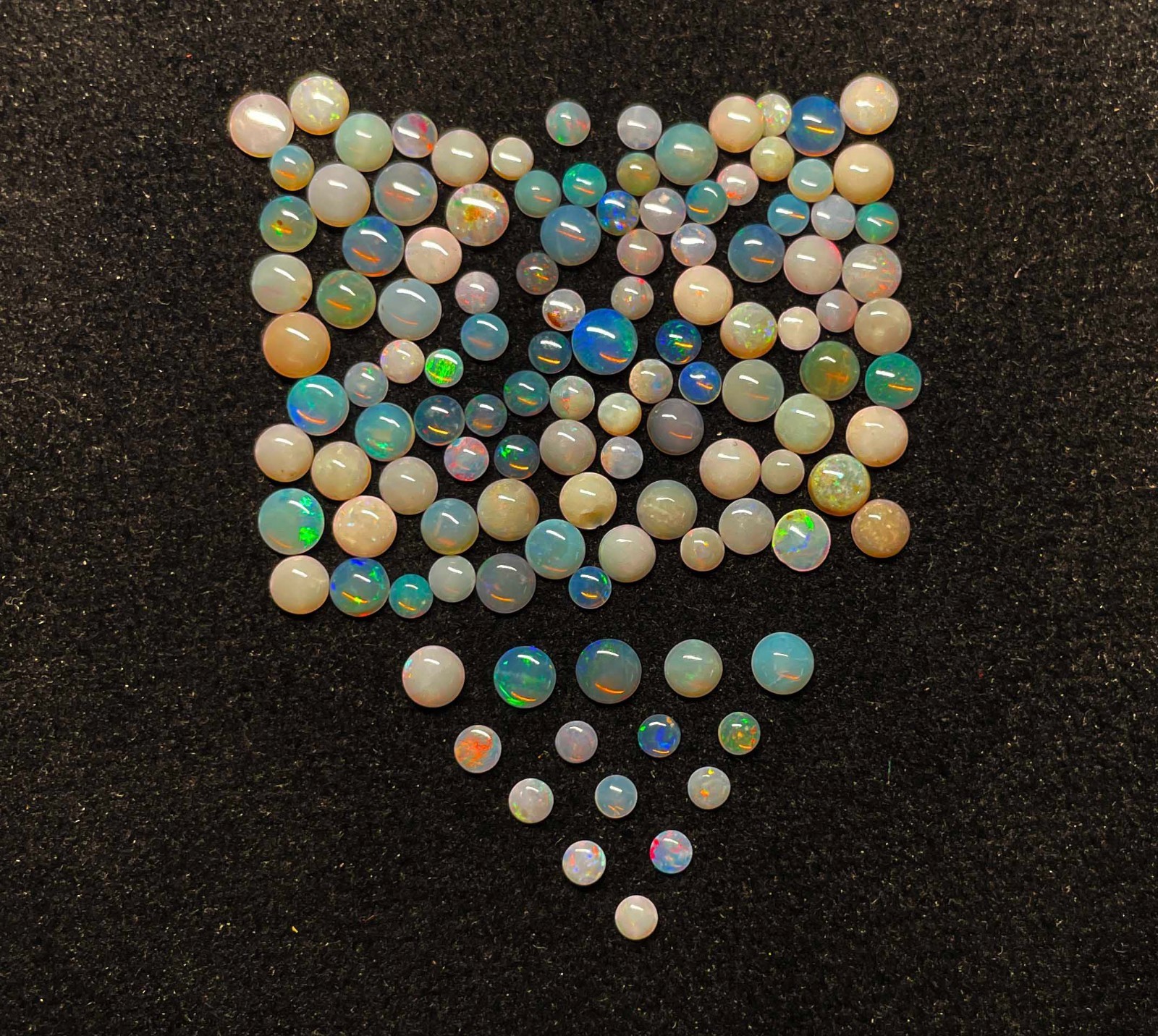 Natural Australian Opal Round Cabochon Loose Gemstone Lot 100 Pcs 2.50-4 MM