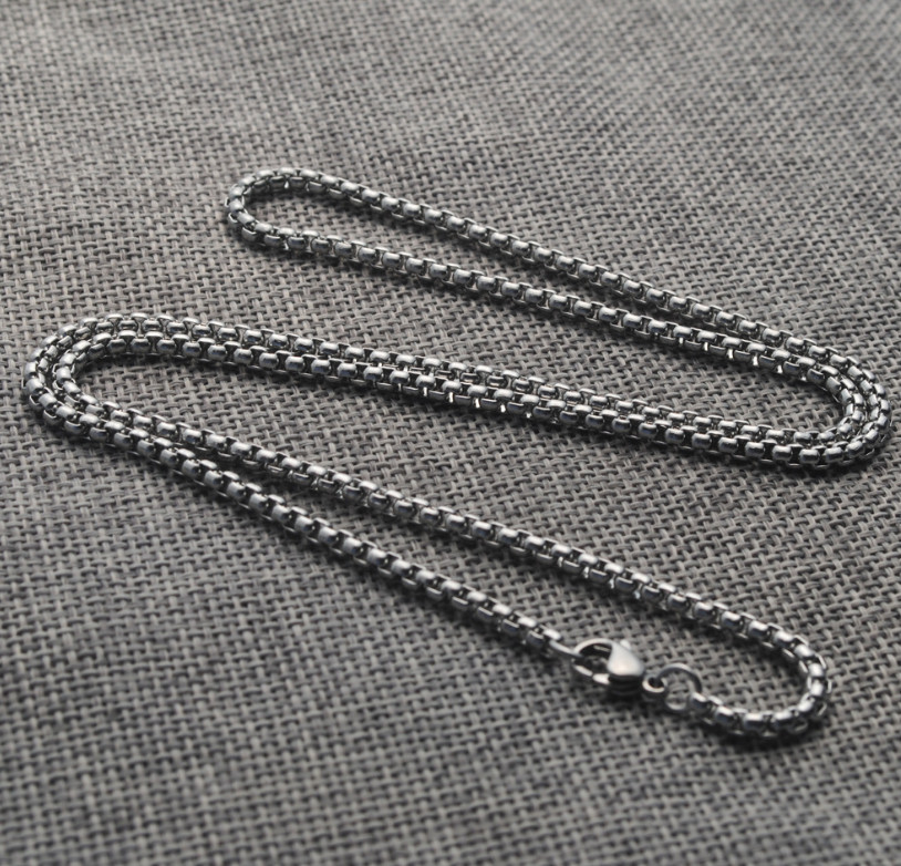 Women Men Black Gold Silver Stainless Steel 2mm Round Box Chain Necklace 12-32″