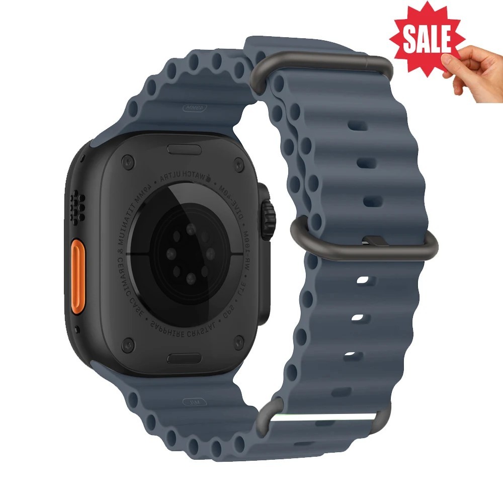 Ocean Band for Apple Watch Ultra 3/11/10/9/8/7/6/SE Silicone Strap Waterproof