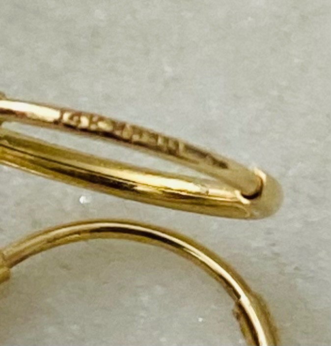 14K Solid Gold Endless 1mm Thick Hoop Earrings, 14K Real Gold Earrings- ER1910