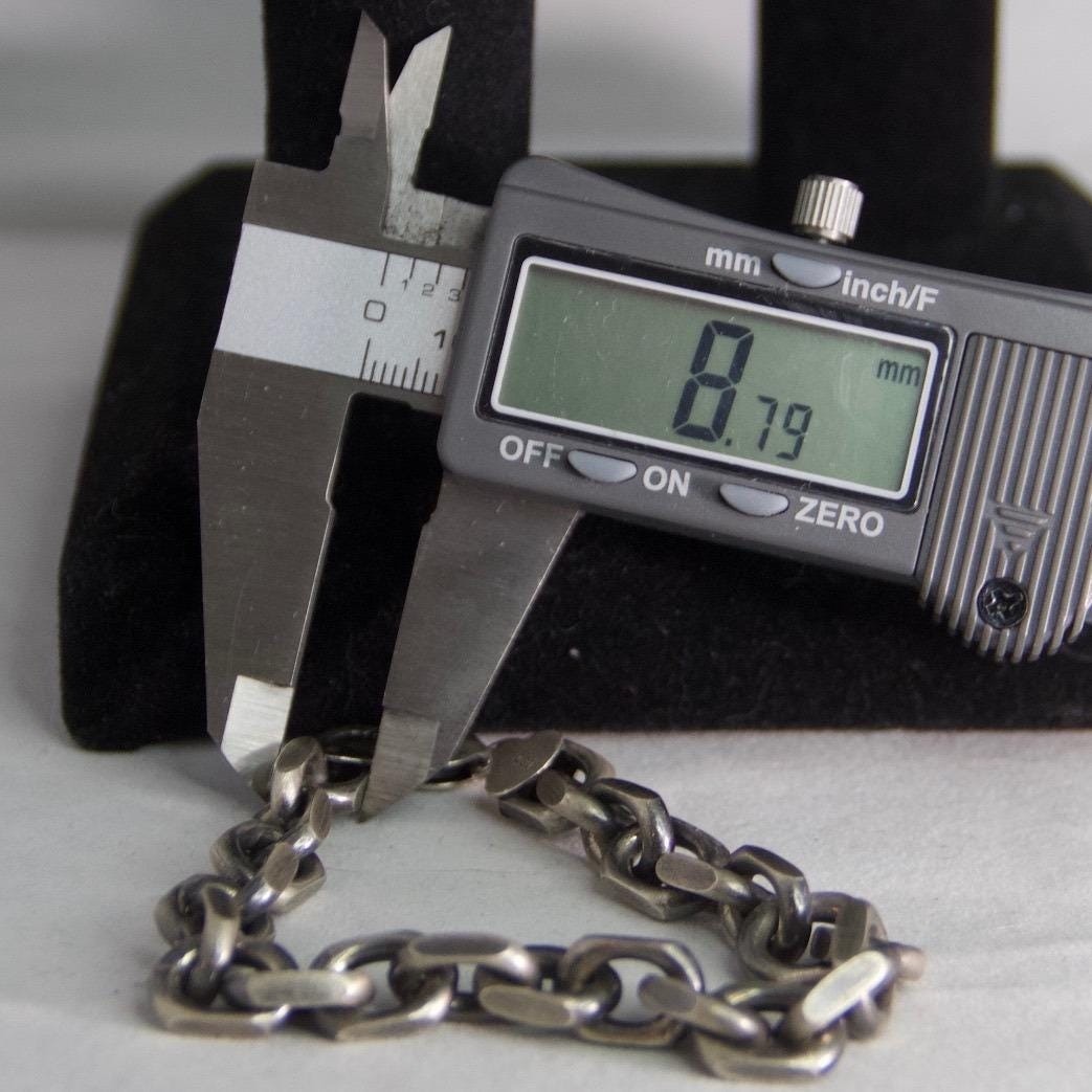 HEAVY VTG Biker Punk Gothic Sterling Silver 40g Italy 925 Anchor Link Bracelet