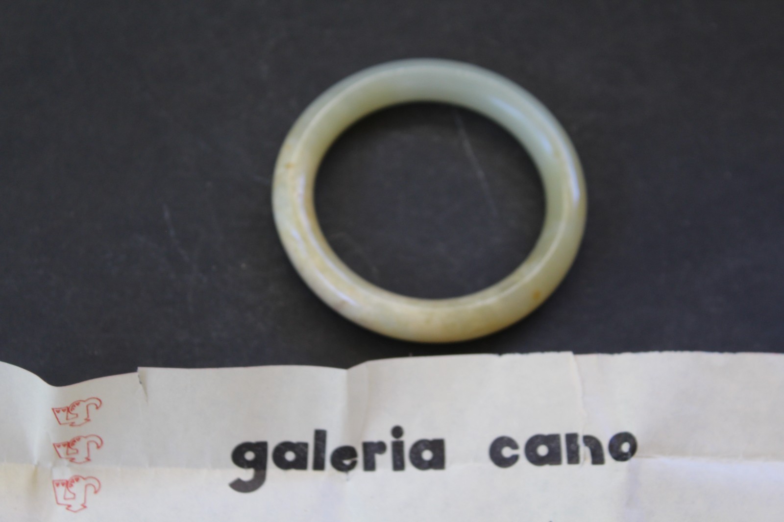 VTG.Galleria L.A. CANO Pre Colombian Repro Carnelian Jade Bangle W/Cert #P1085