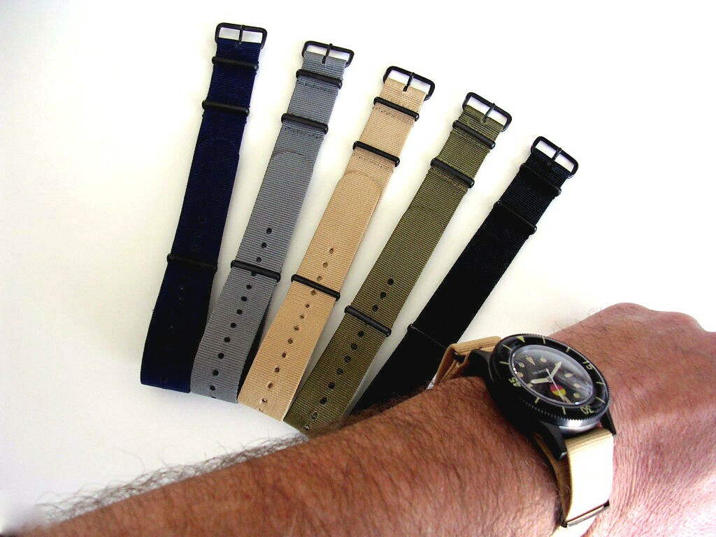 NATO ® X nylon watch band strap Coast Guard Orange 20m 22m g10 PVD RAF IW SUISSE
