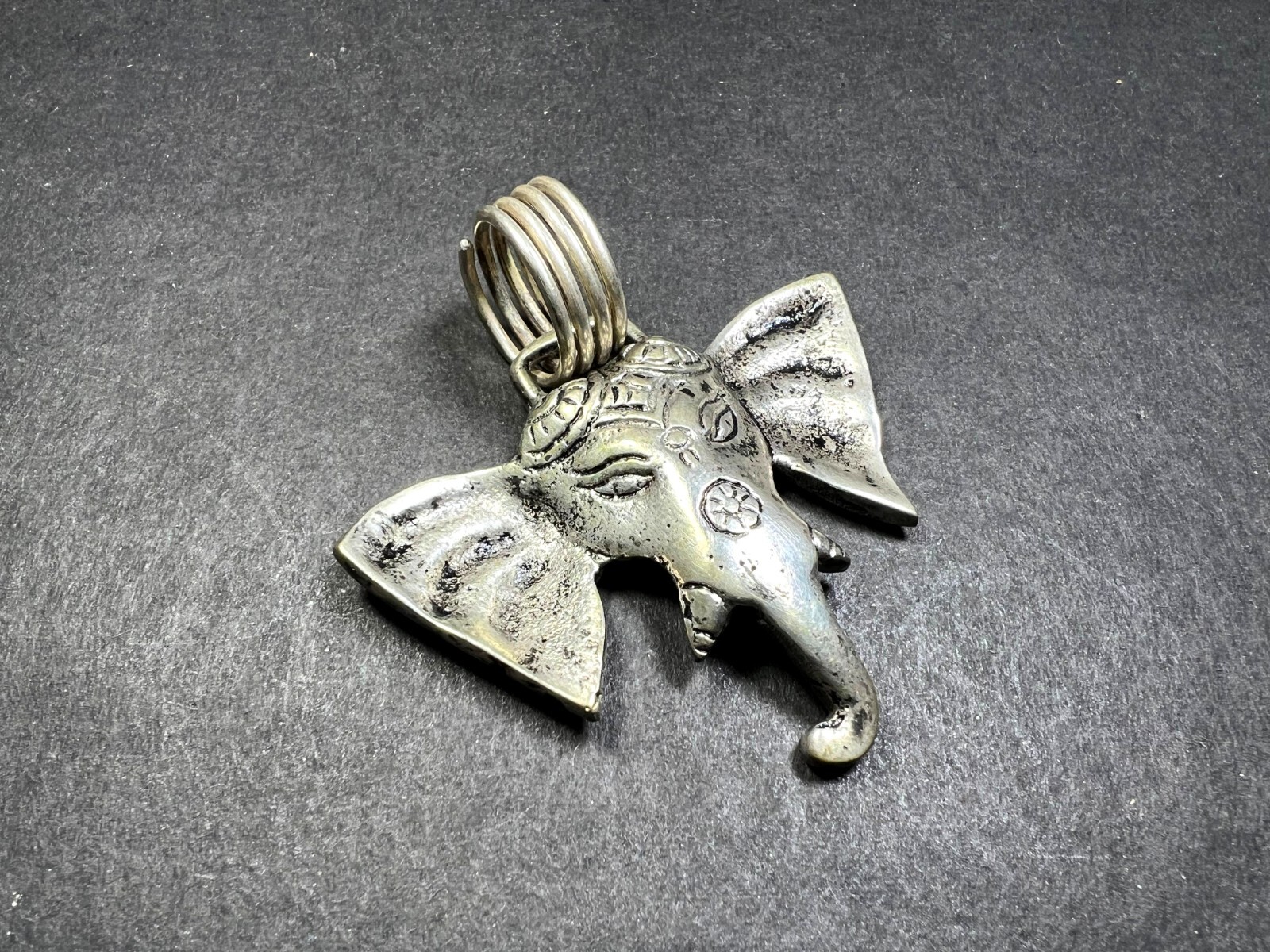 P636 Hindu Lord Ganesha Yoga Collectible Amulet UNISEX Solid Brass Pendant Nepal