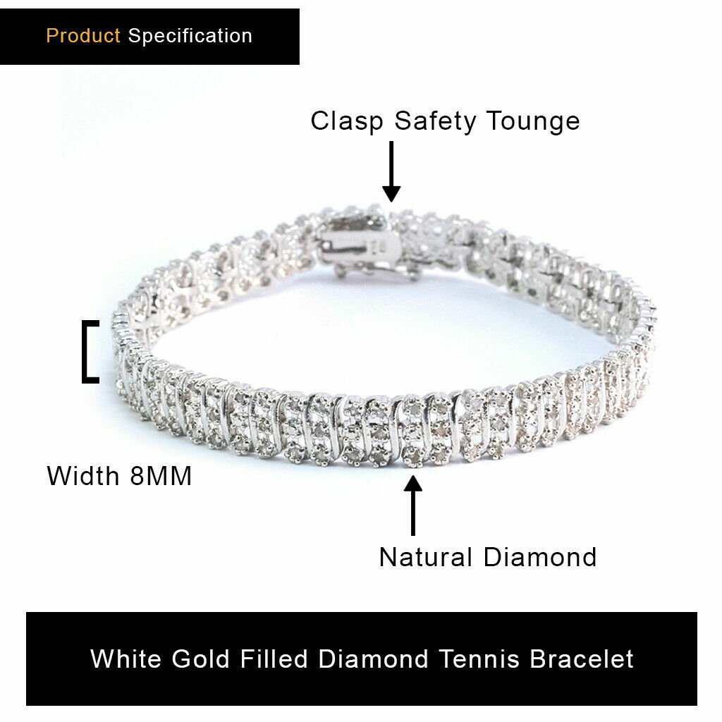 1.00ct TDW Diamond Brass S Link Tennis Bracelet